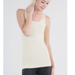 Nikibiki‎ Seamless Scoop Neck Tank Top Ivory Cream NS5178 One Size